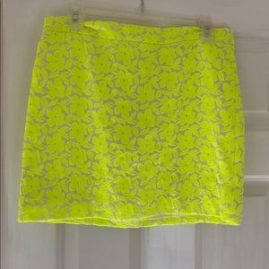 J Crew - neon floral skirt